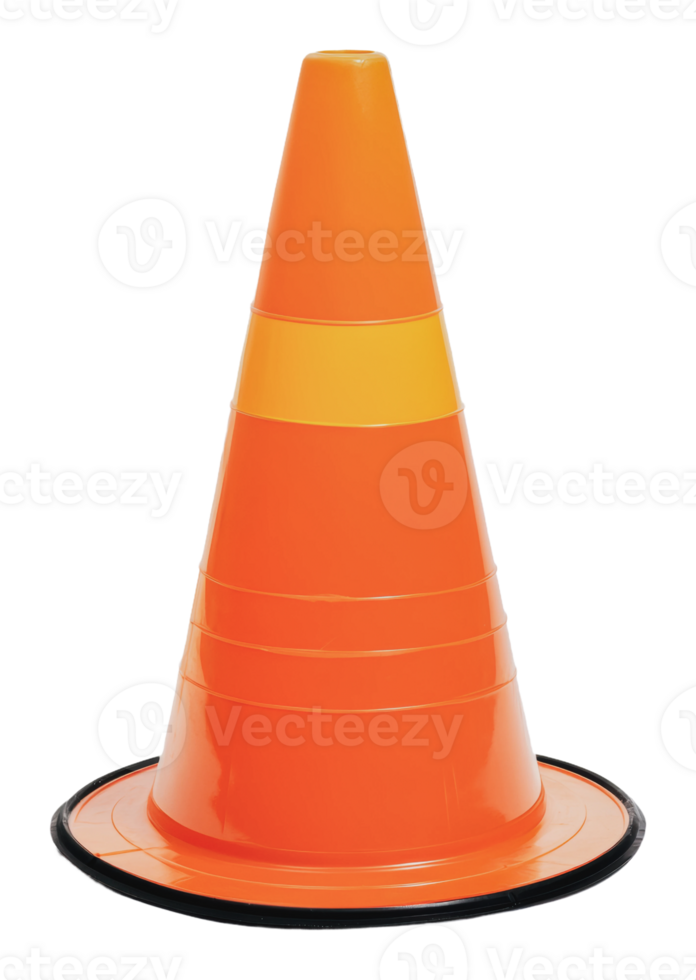 Traffic cone placed on a roadside during the day png