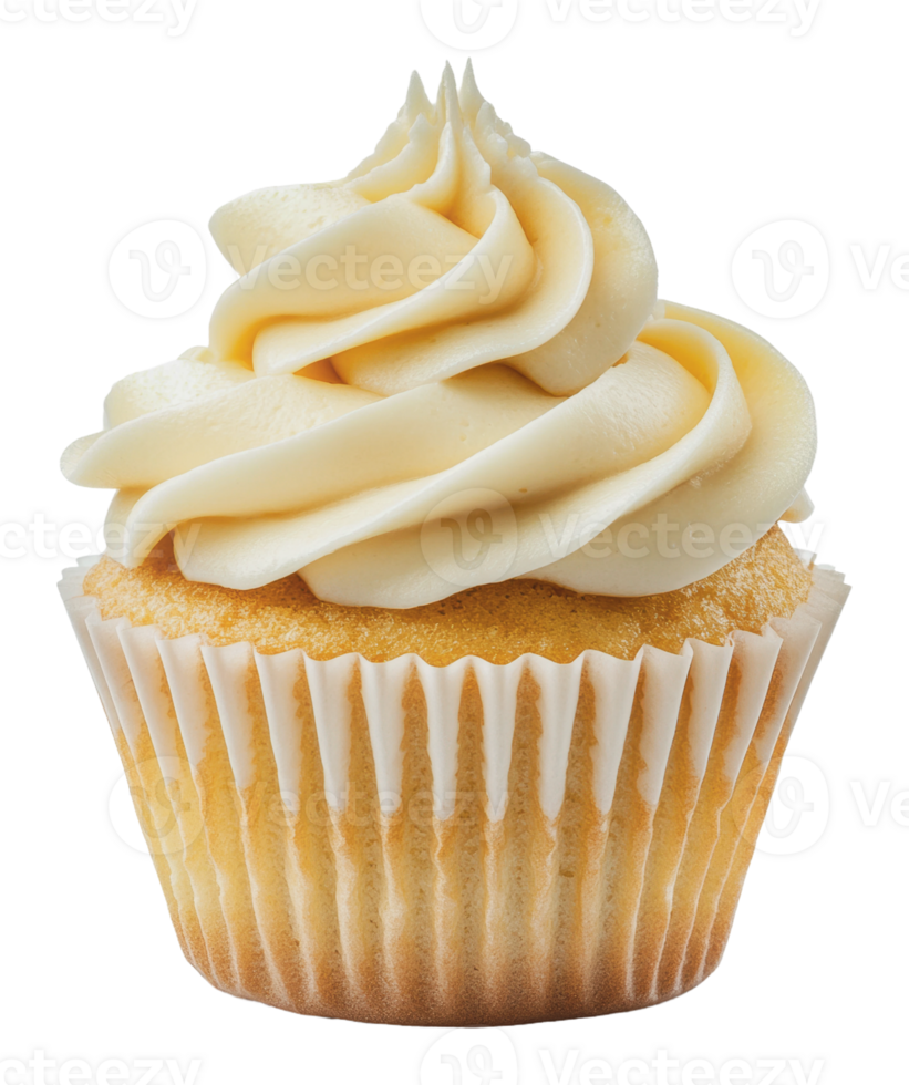 Vanilla cupcake with buttercream frosting png