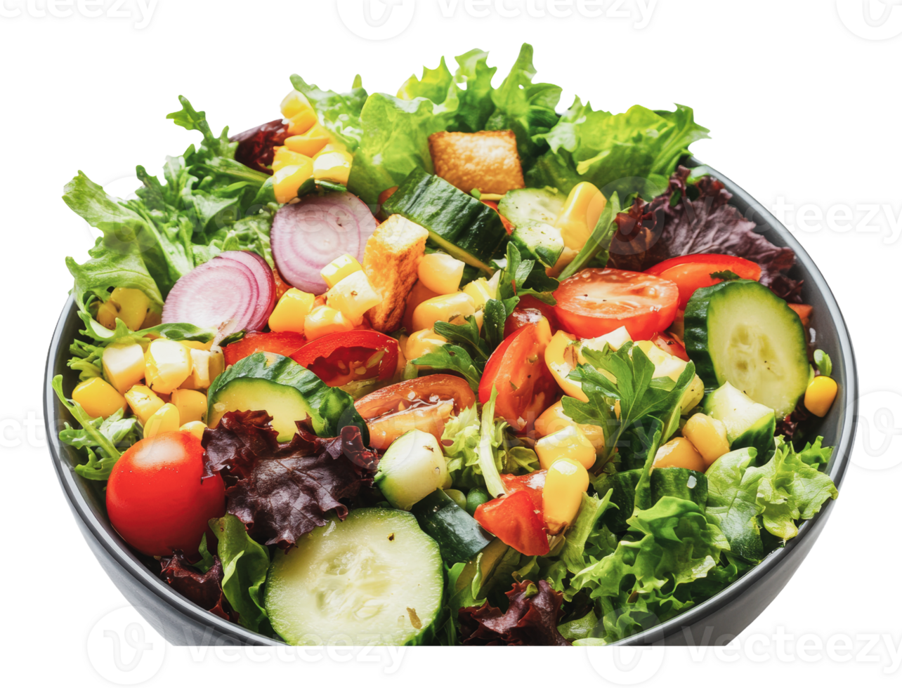 Vibrant garden salad with fresh veggies png