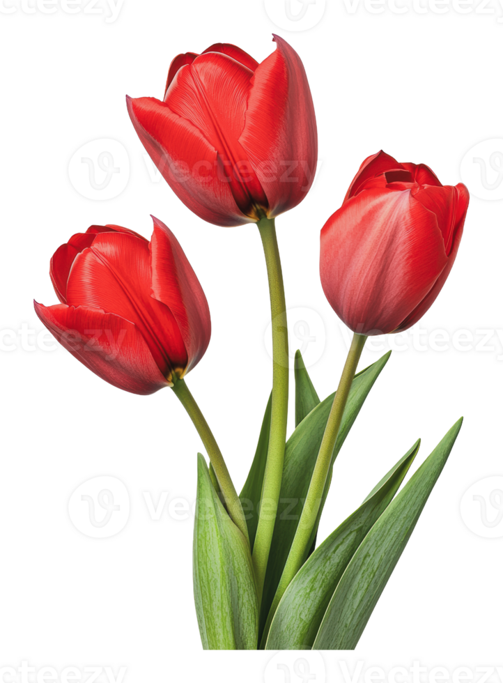 Red tulips in a simple display png