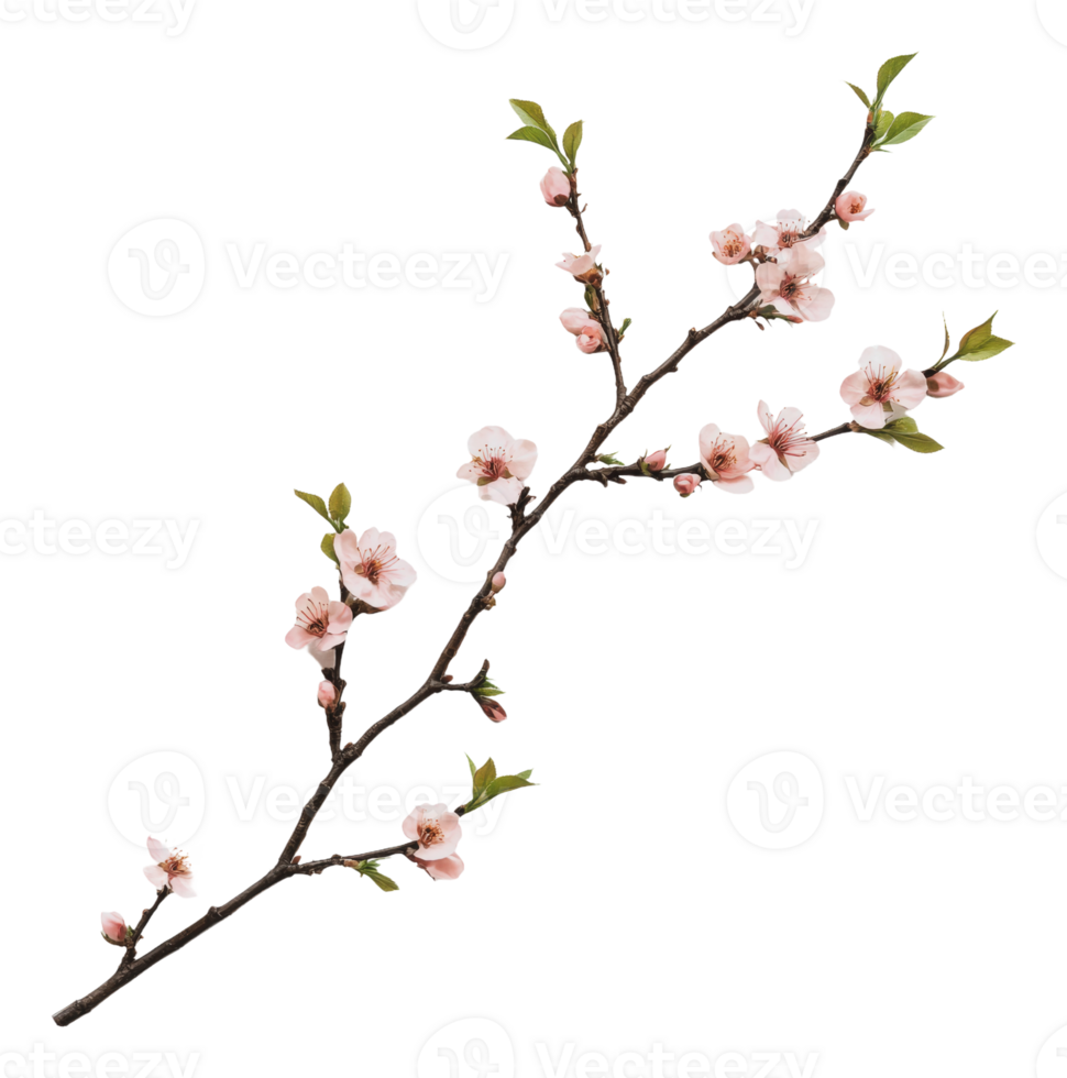 Delicate pink blossoms on a branch in springtime png