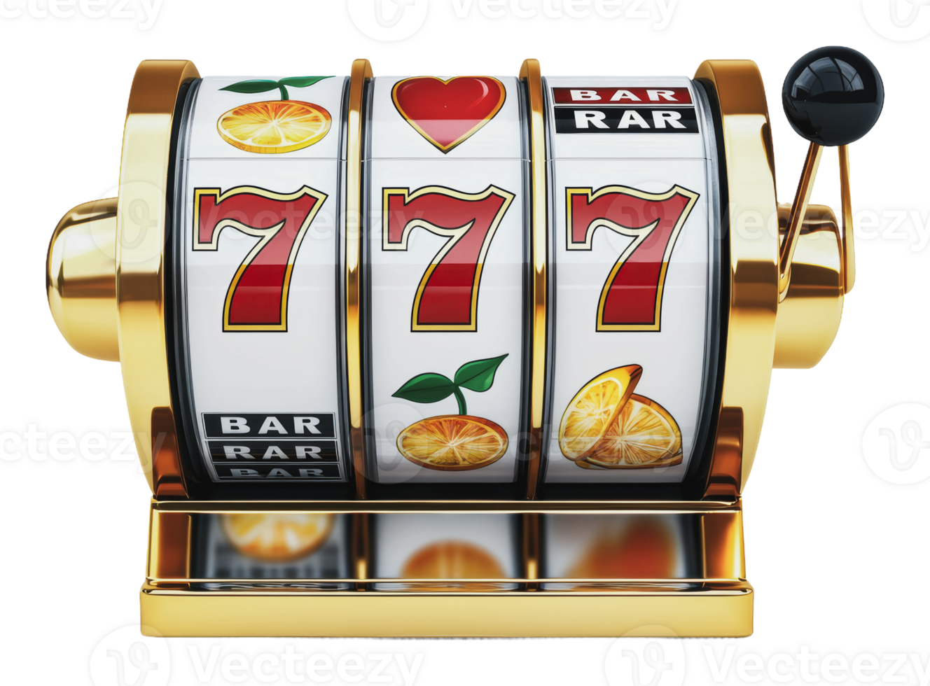 Vibrant classic three-reel slot machine png