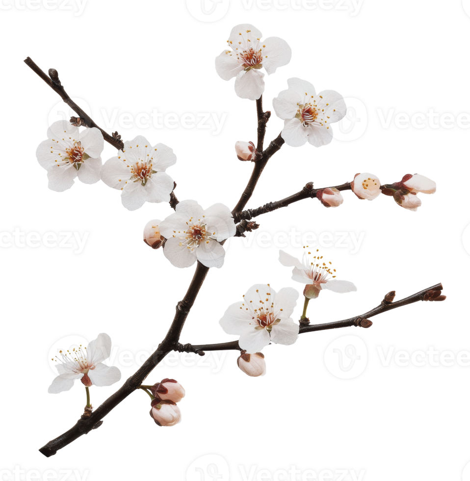 White cherry blossoms in springtime png
