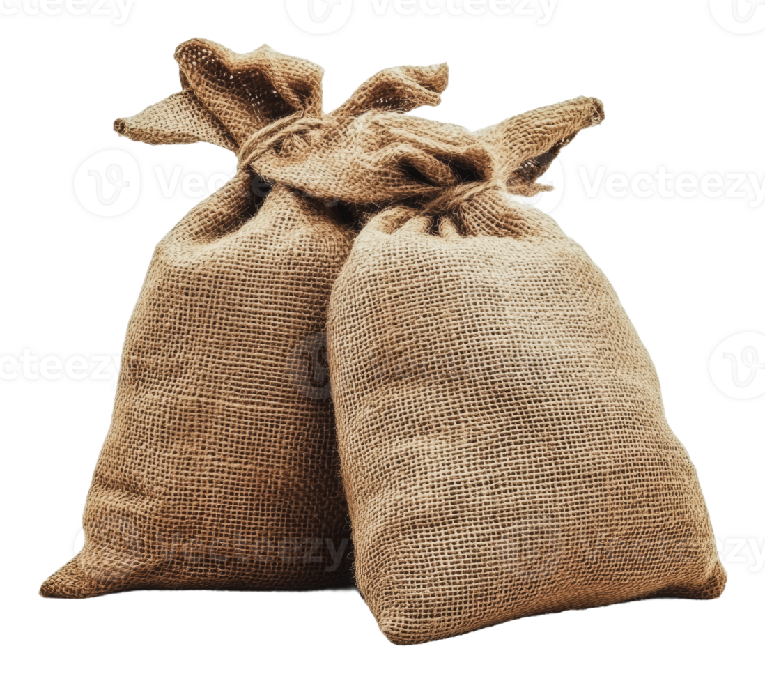 Two burlap sacks filled with unknown contents png