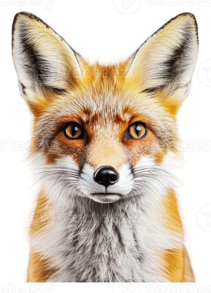 Realistic close-up of a fox portrait png