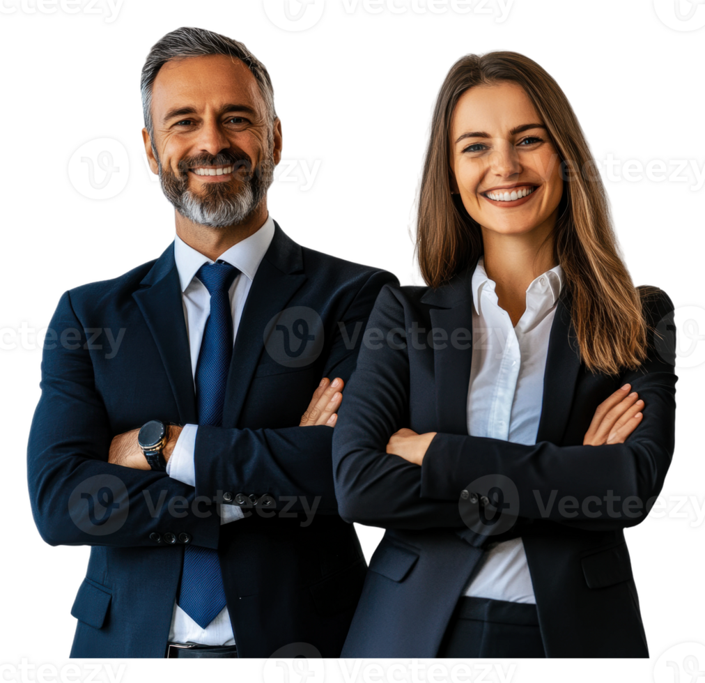 Confident business partners smiling png