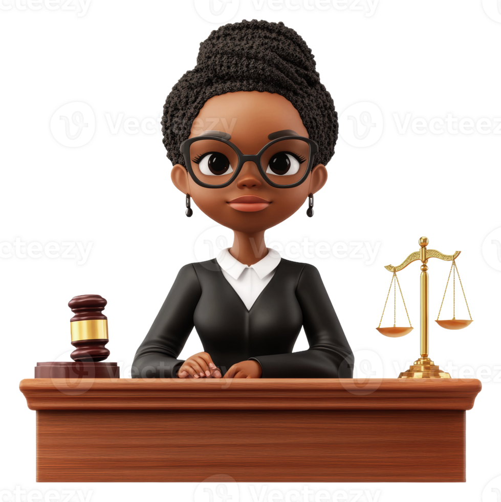A young woman with glasses at a wooden desk png