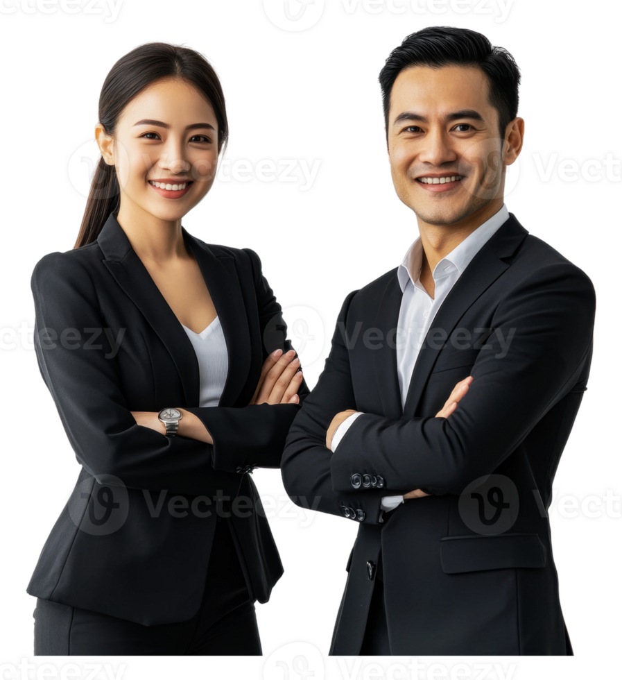 Confident business partners posing together png