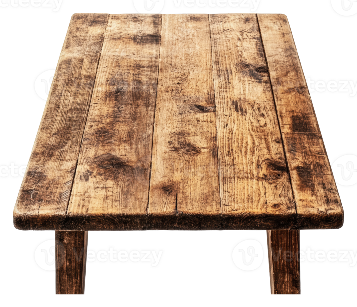 Natural-finish rustic wooden table png