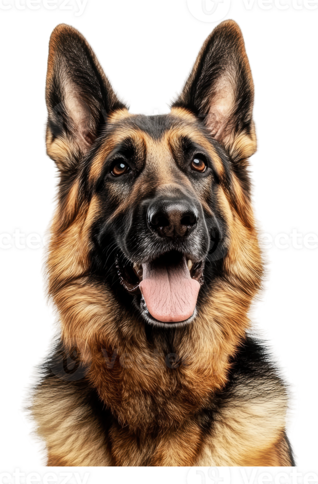 Adorable German Shepherd with a joyful expression png