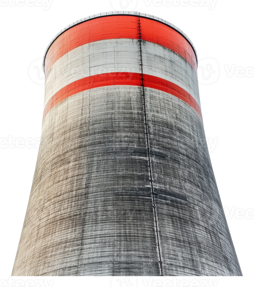 Cooling tower with distinct red and gray patterns png