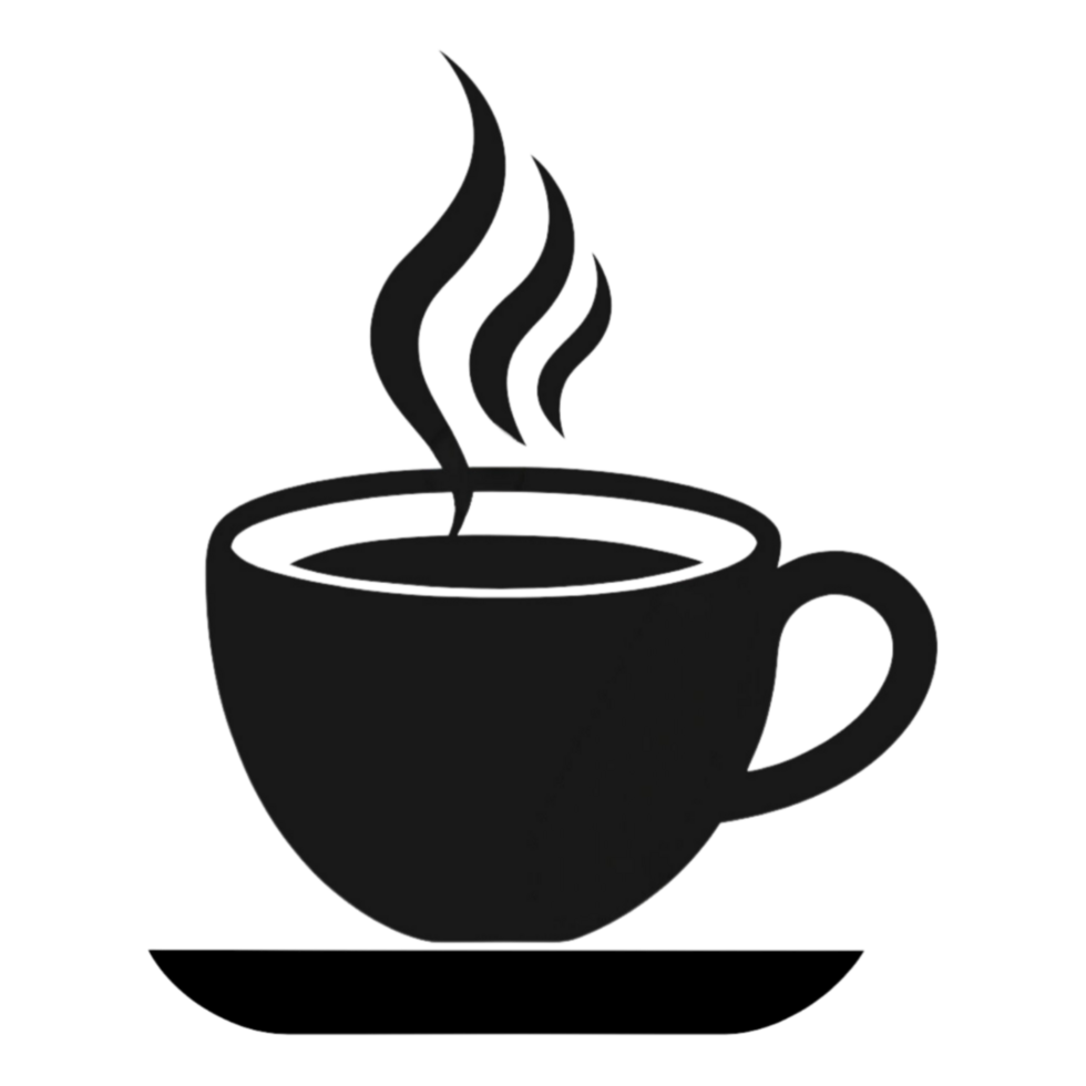 Classic Coffee Cup Silhouette on Transparent Background png