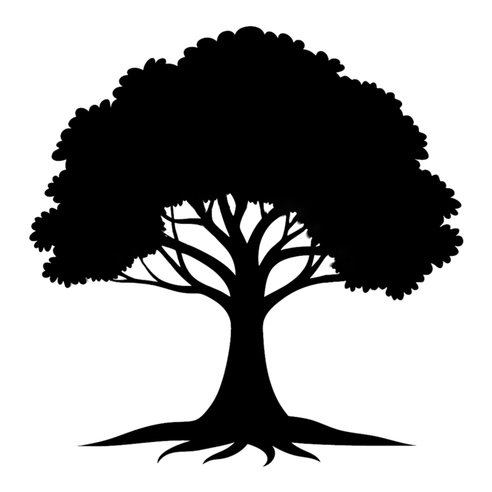 Black silhouette of a tree png