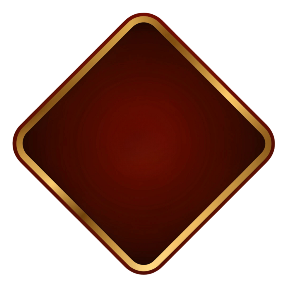 A red text box with gold border on a transparent background png