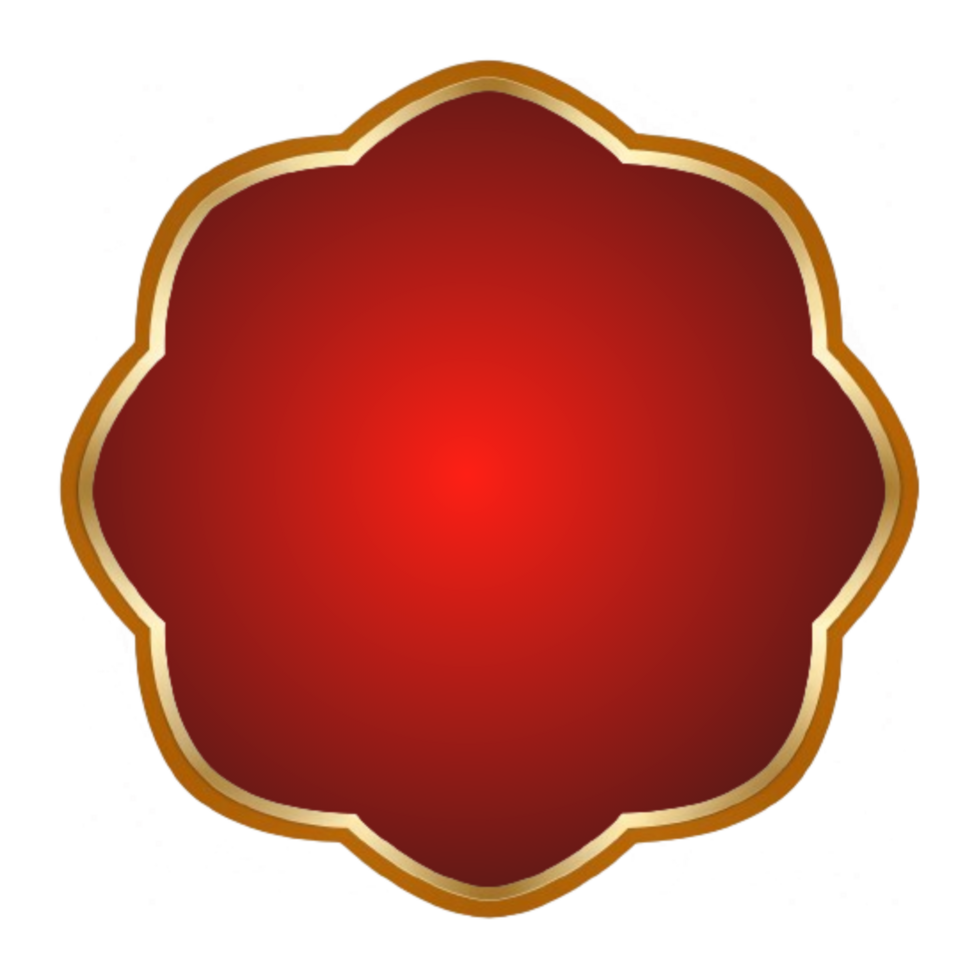 Arabic Islamic Red Frame Text Box on Transparent Background png