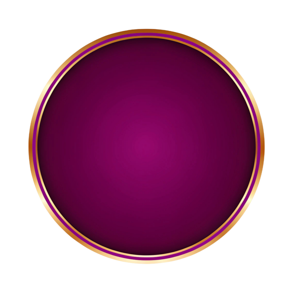 A purple circle text box with gold border on a transparent background png