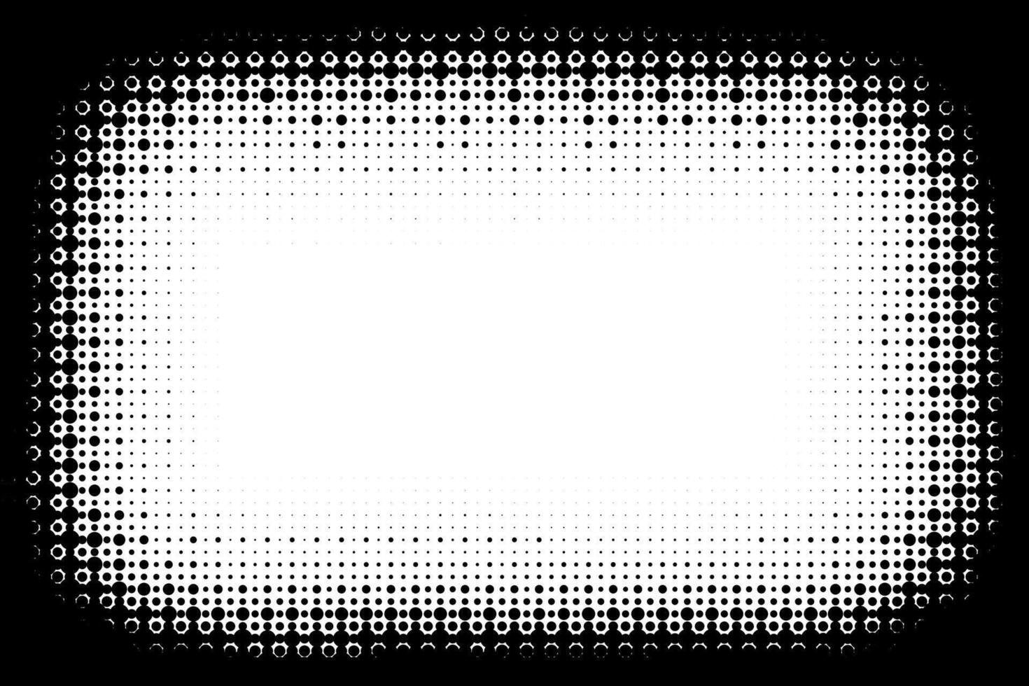 Comic halftone pop art rectangular frame. Abstract dotted texture background vector