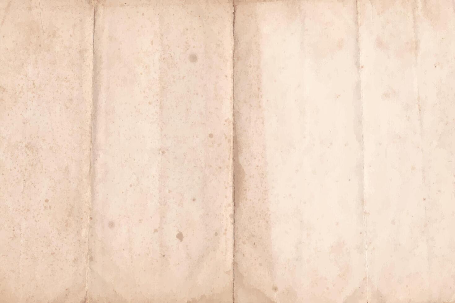 Folded Vintage Paper Sheet. Brown crumpled and folded parchment paper texture with space for text vector