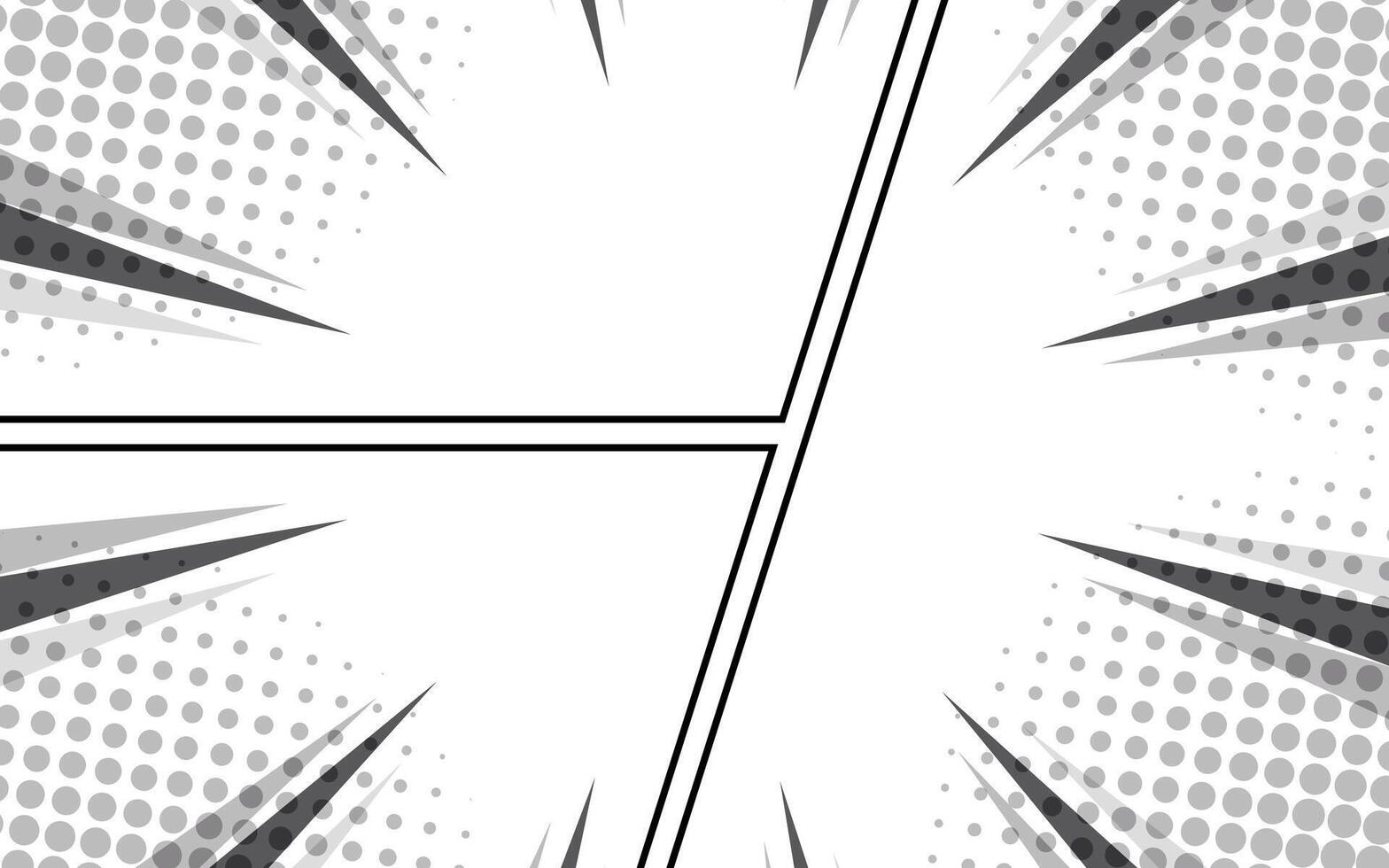 Comic book page template with radial effect vector