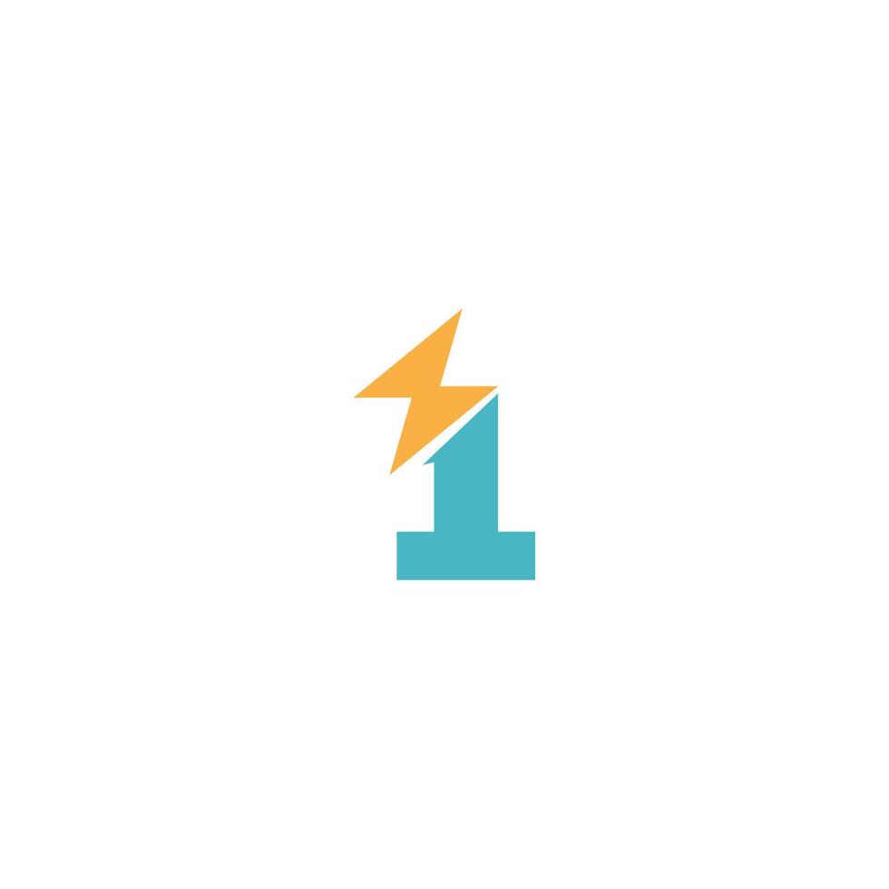Creative logo design combination of numbers one lightning creative logo template for graphic needs on a white background. Logo Design vector