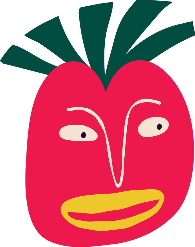 Cute funny apple clipart vector