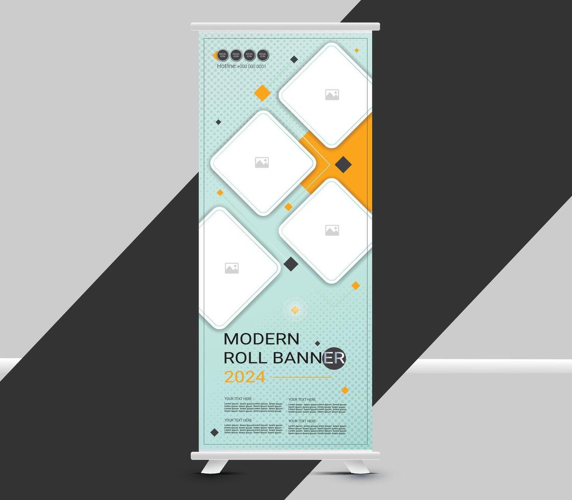 Travel roll up banner template design vector