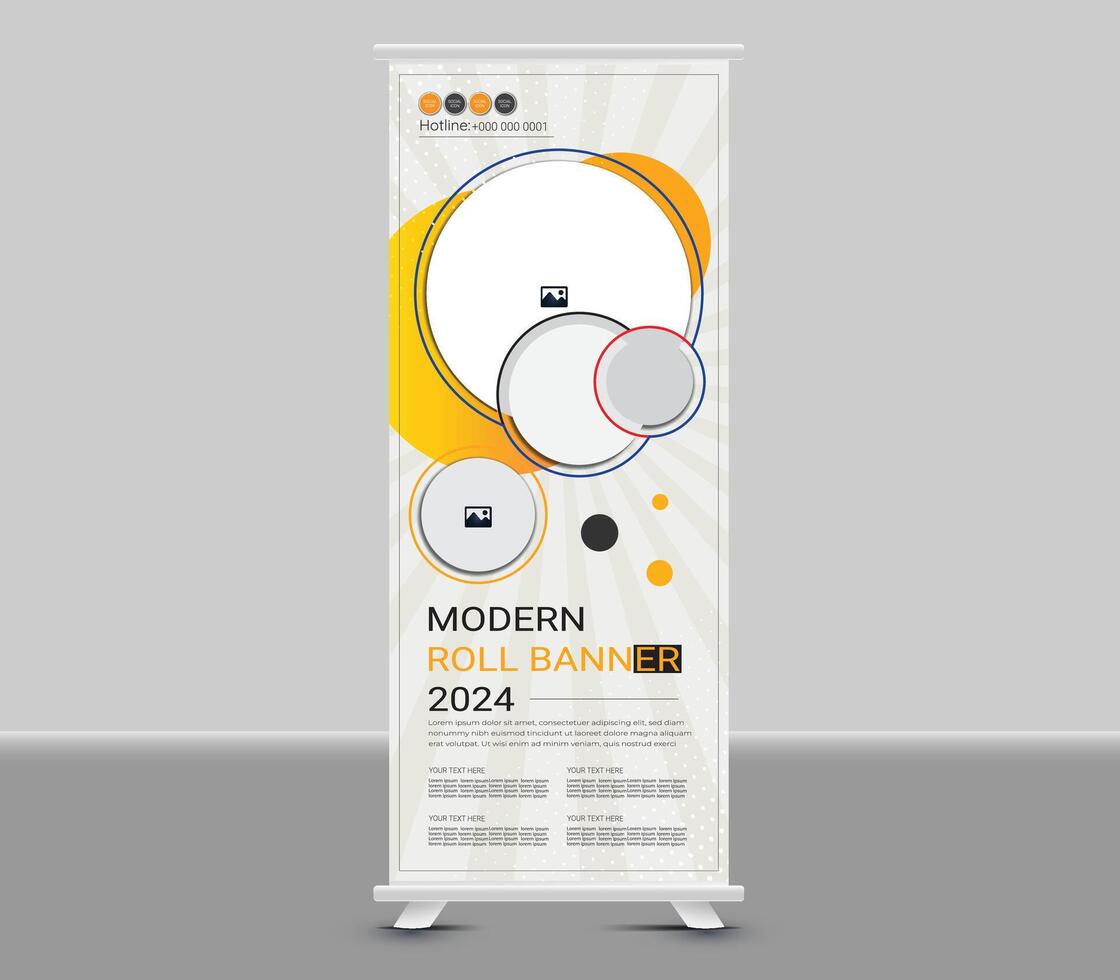 Modern roll up banner template design vector