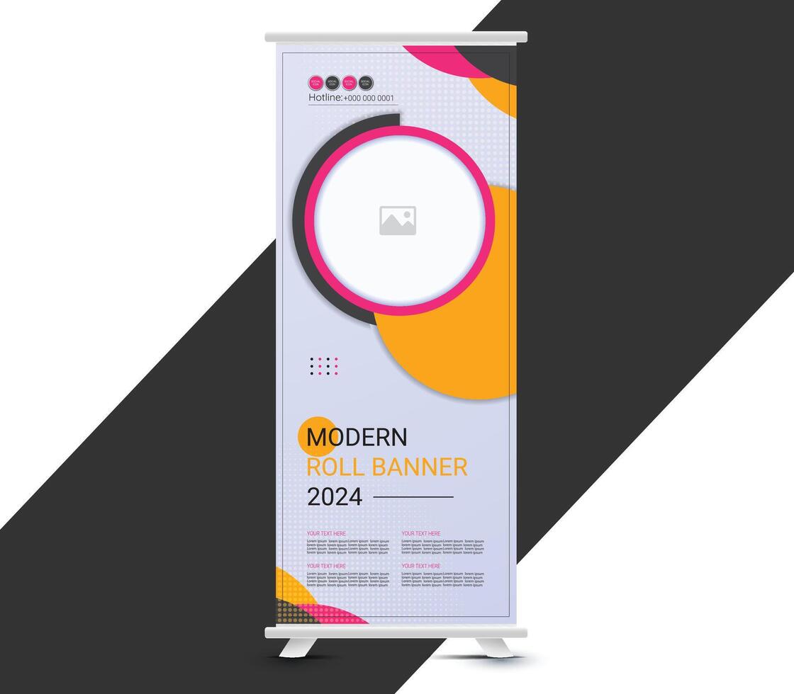creative dark and white business roll up banner template design vector