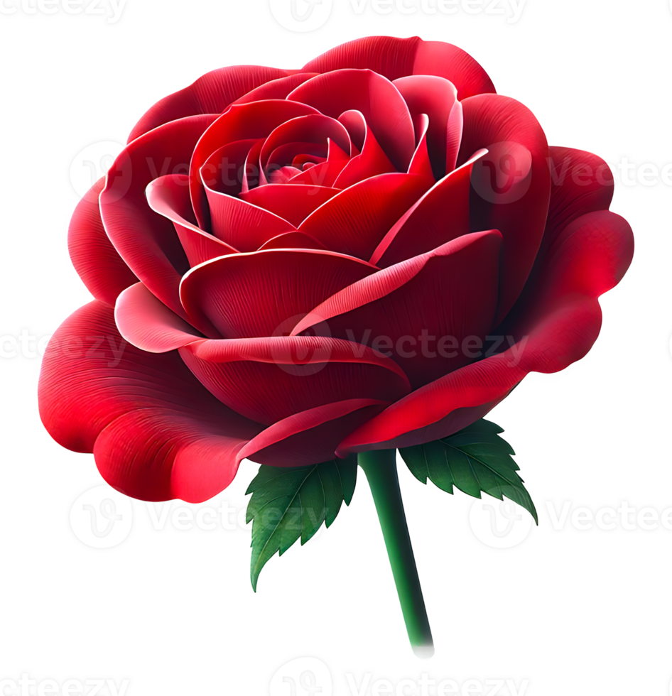 Top view of red color artificial rose png