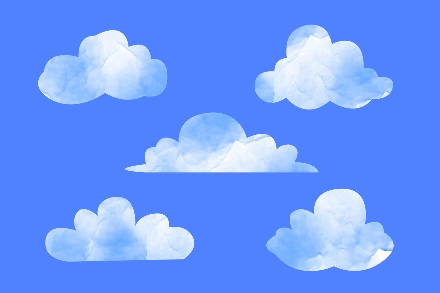 Watercolor baby Blue clouds vector