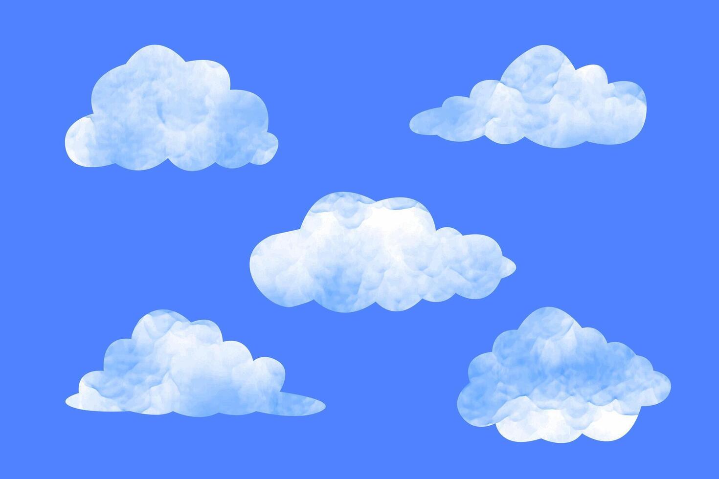 Set Of Clouds Watercolor vector