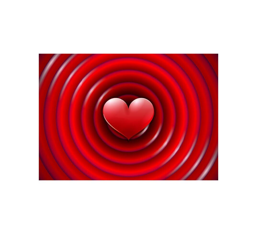Valentines Day card with concentric circles vector