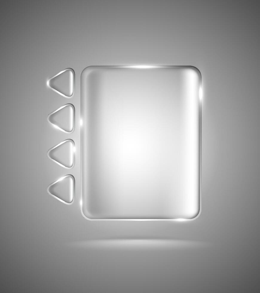 Transparent glass rectangle and triangles vector