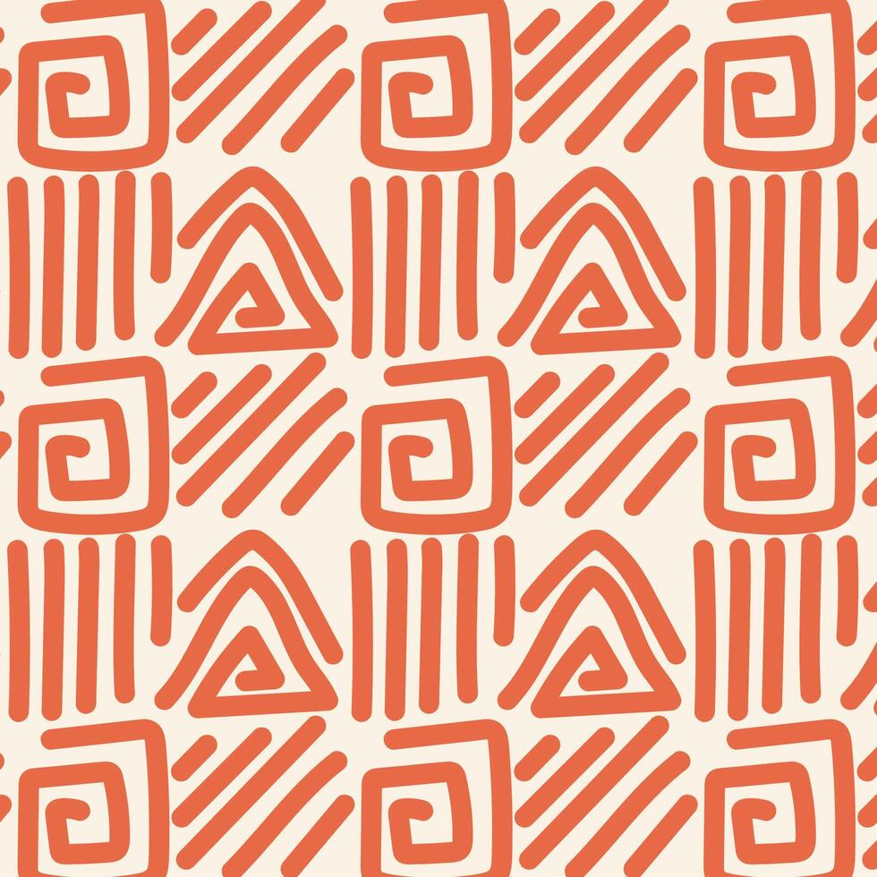 Hand drawn line doodle pattern abstract background vector
