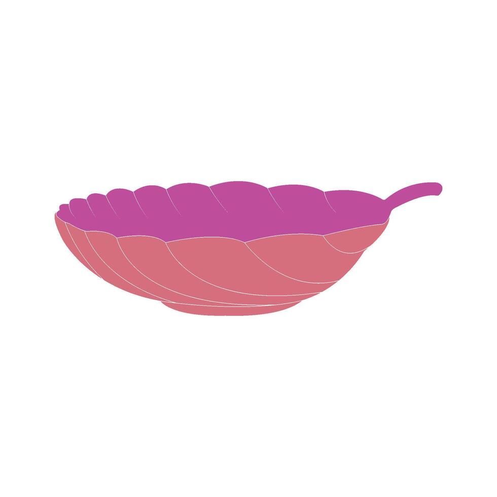 leaf motif bowl symbol design vector
