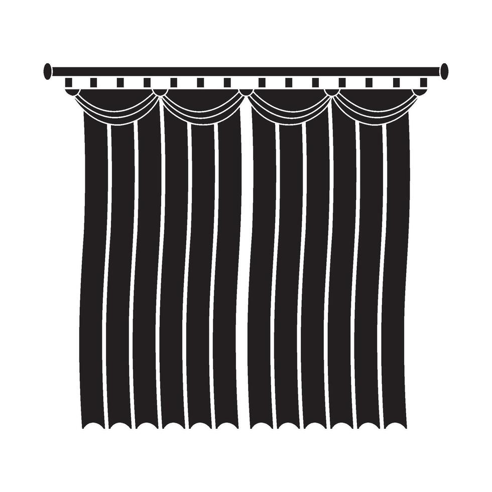 illustration of office and home window curtains vector