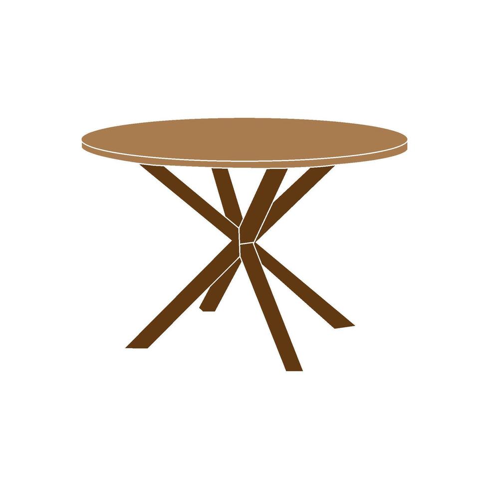 minimalist round table icon design vector