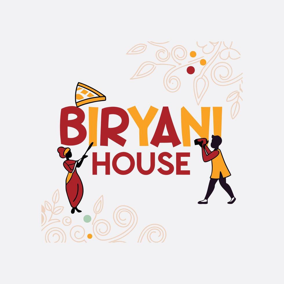 Biryani house logo design vector