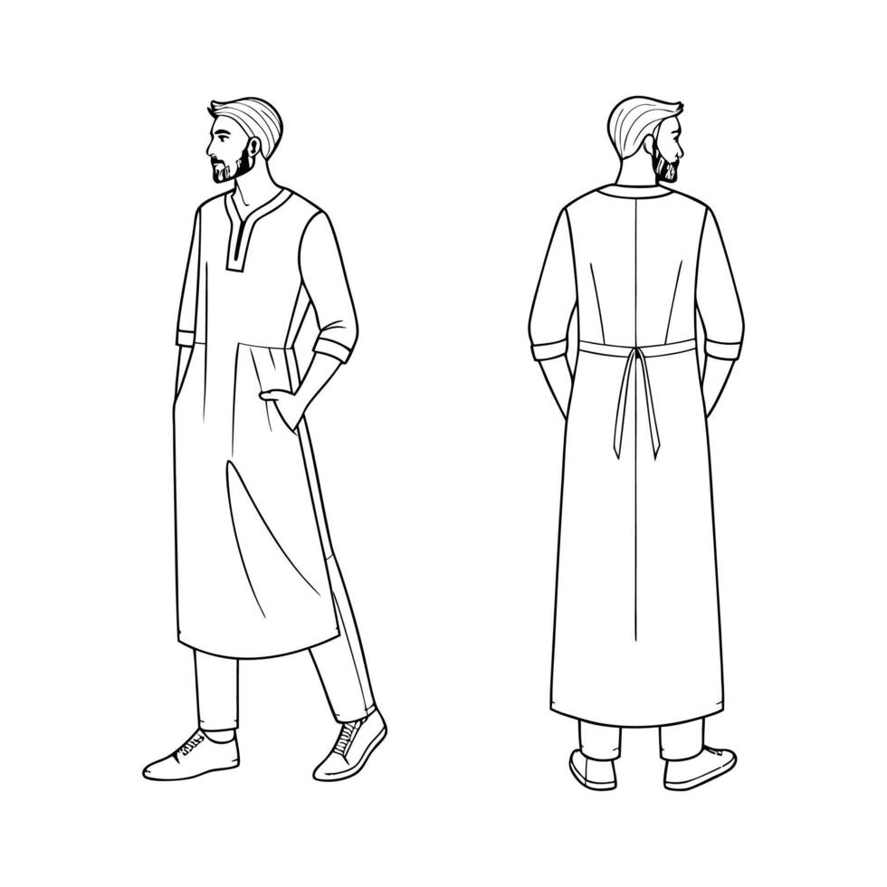 The man in the long robe is standing and the other is standing vector