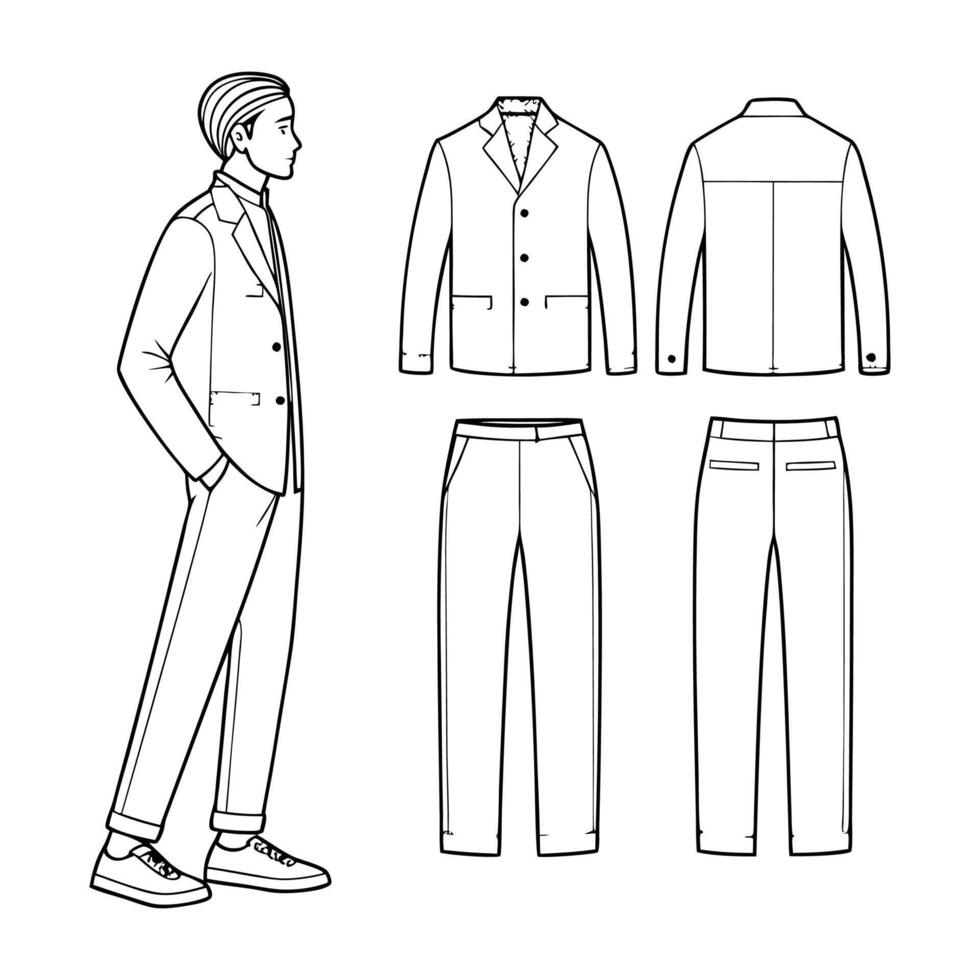 The men's suit and pants pattern vector