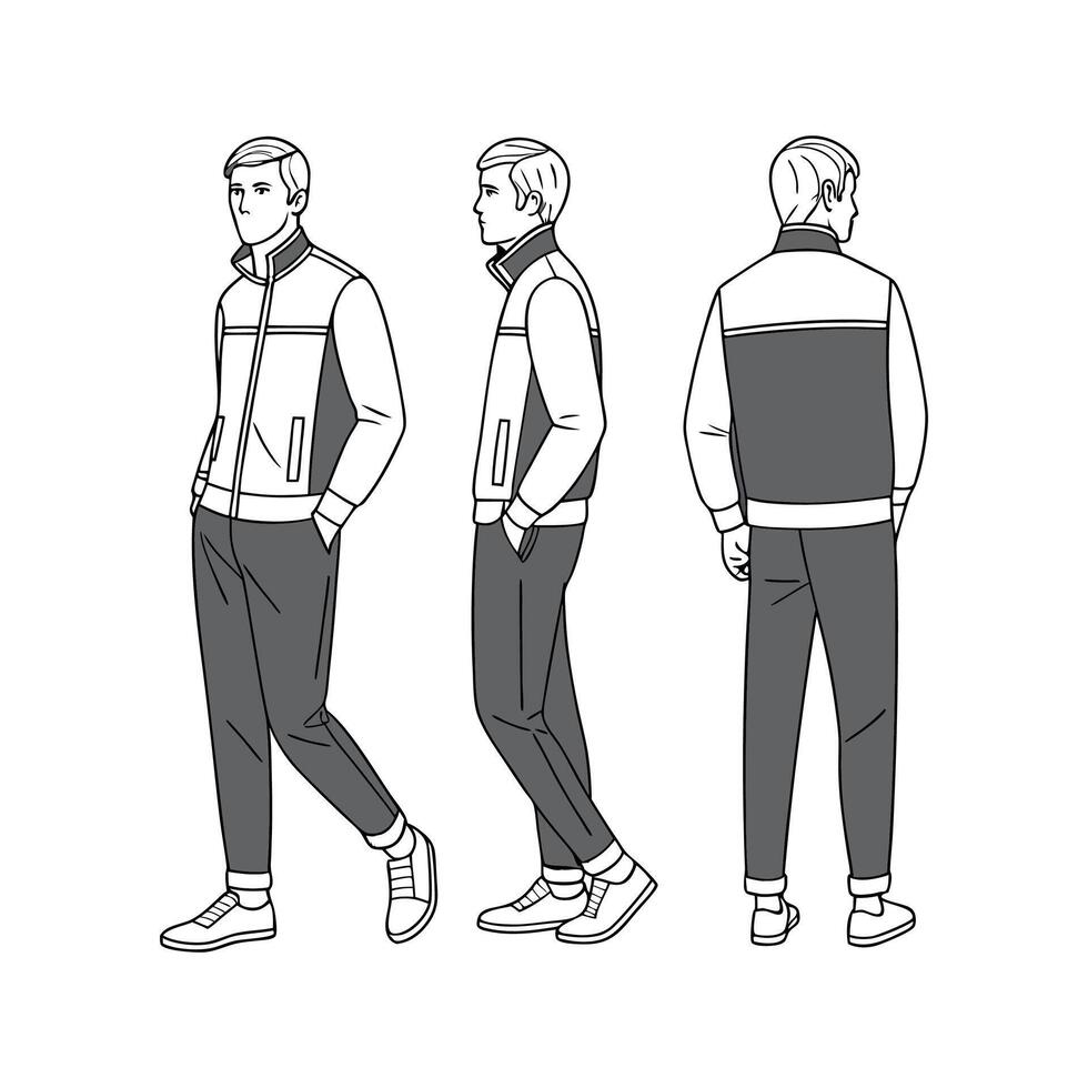 Three different styles of men's jackets vector