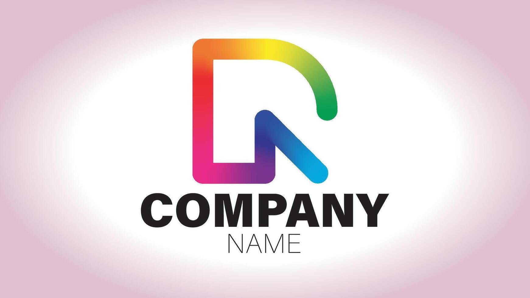 The letter r logo with rainbow colors vector