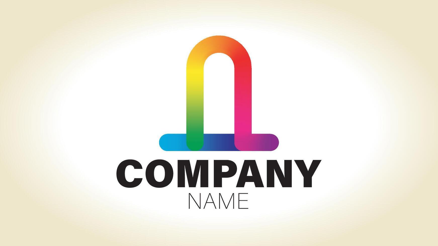 A rainbow colored letter l logo vector