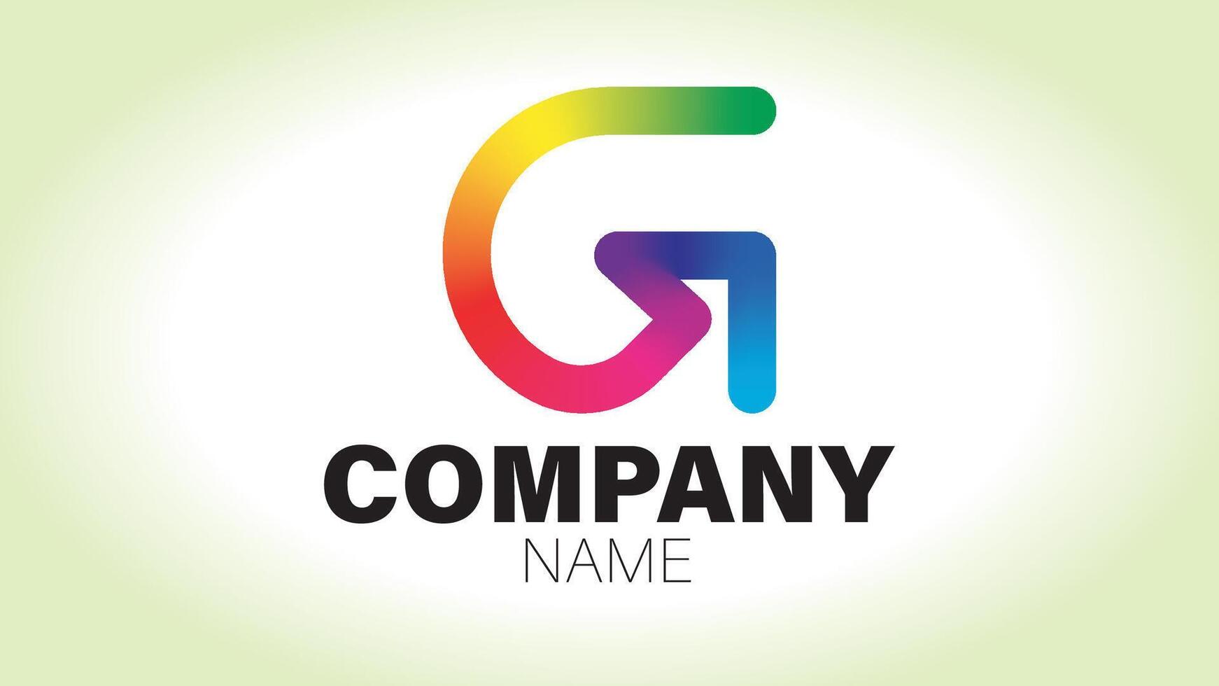 The letter g logo design with a rainbow color vector