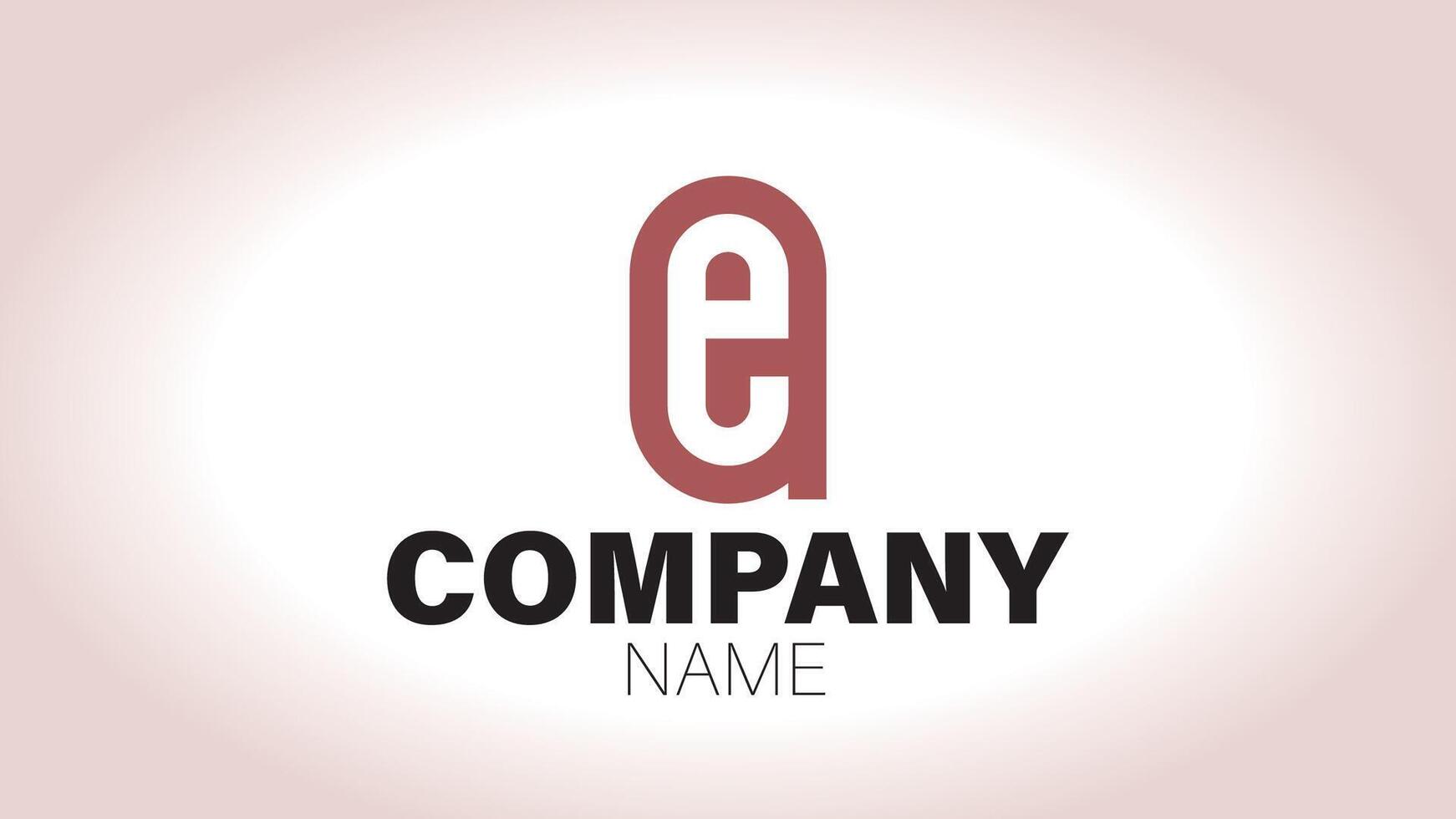 The letter e logo design with a red and white background vector