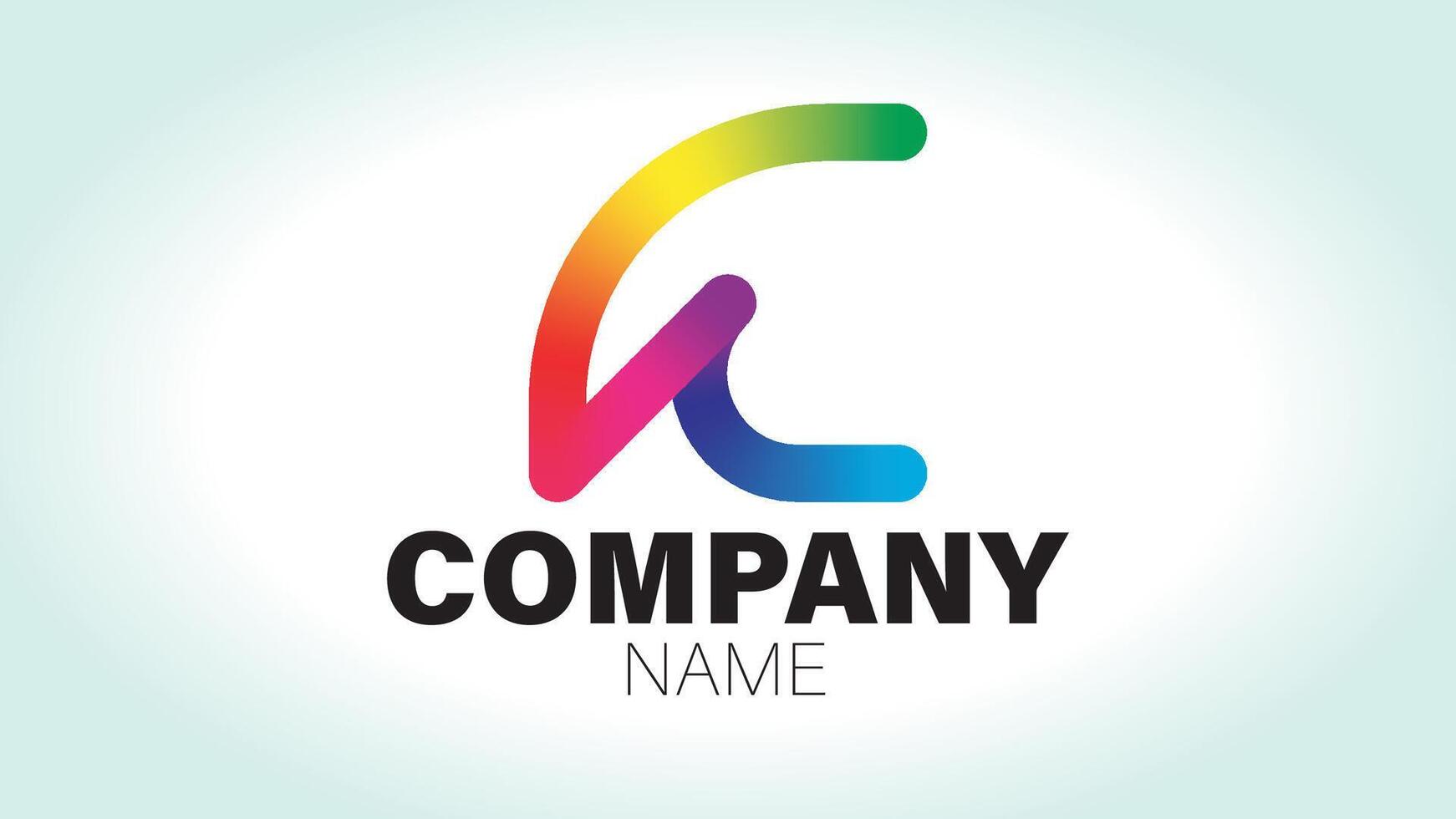 A rainbow colored letter k logo design vector