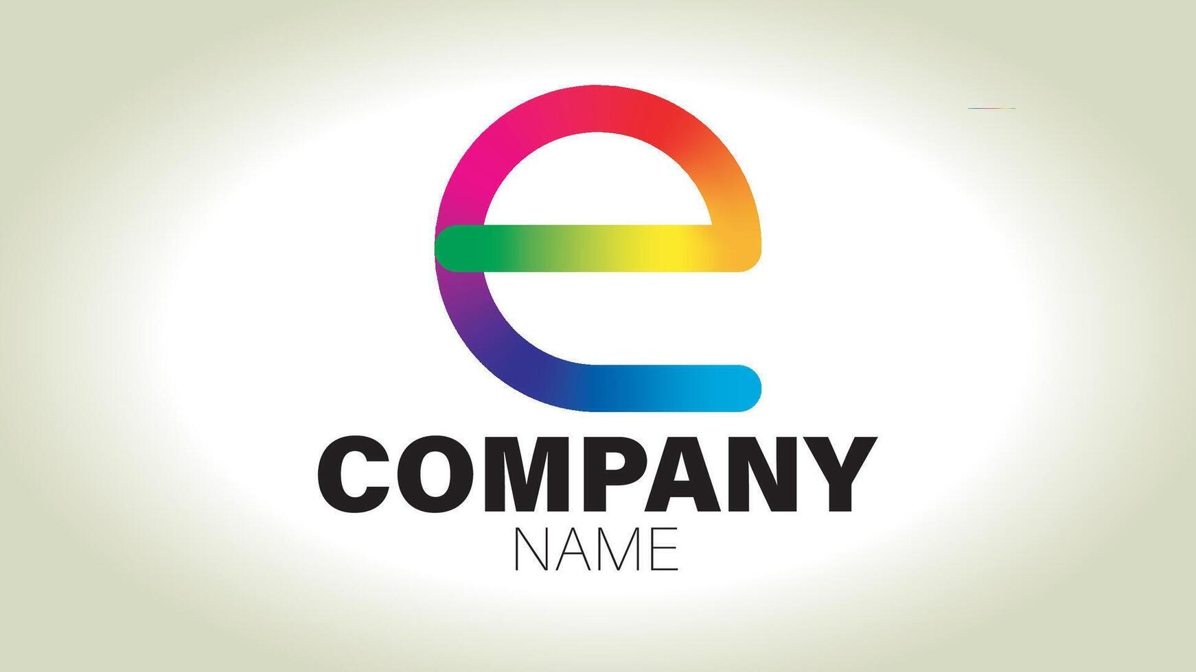 The letter e logo with rainbow colors vector