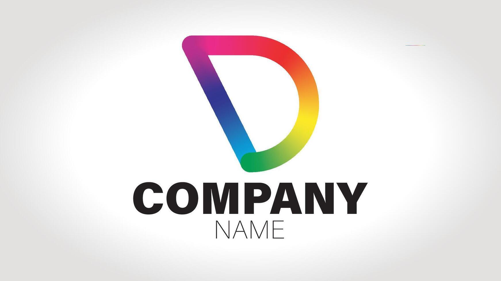 The letter d logo with a rainbow color vector