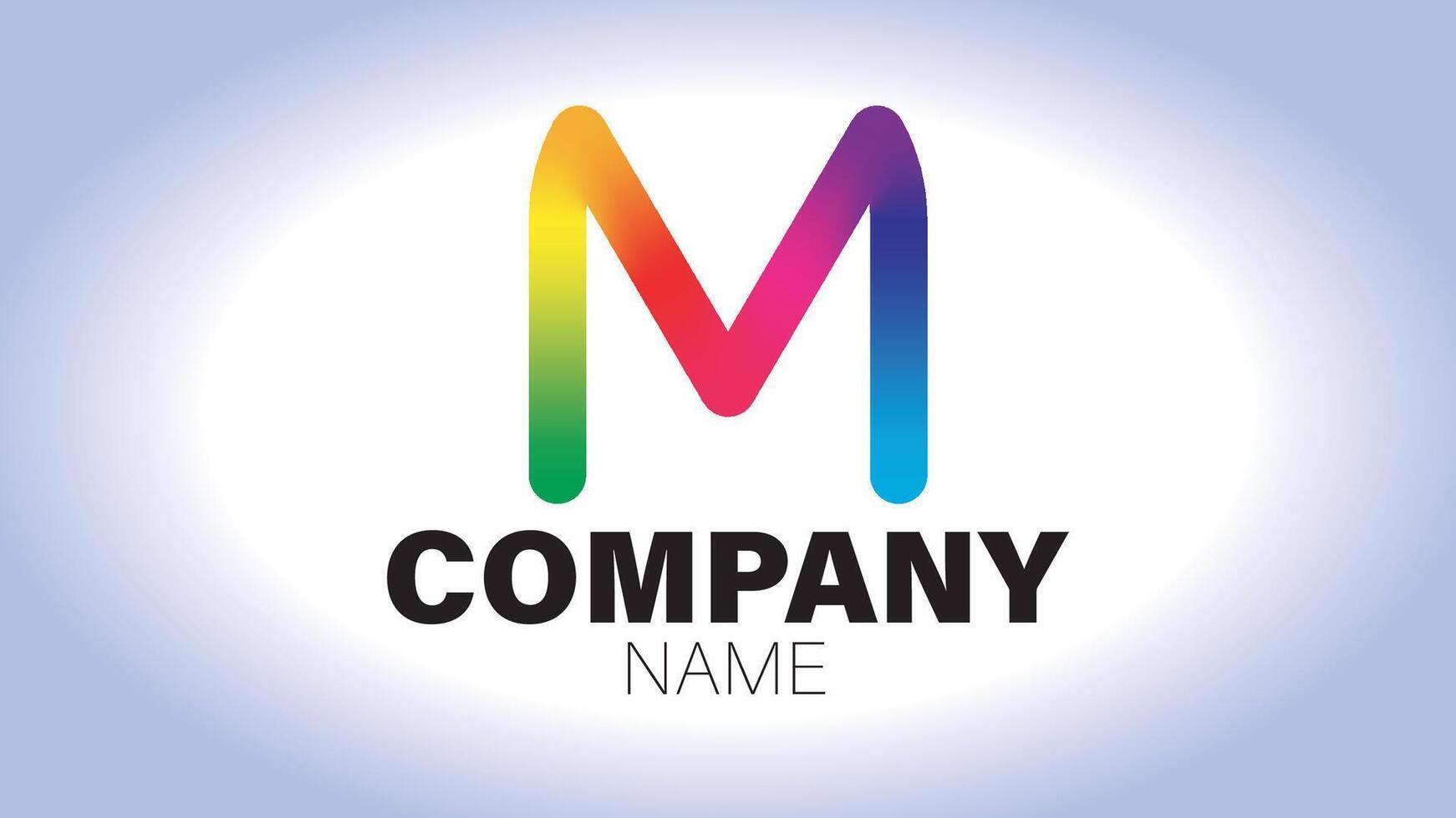 The letter m logo with rainbow colors vector