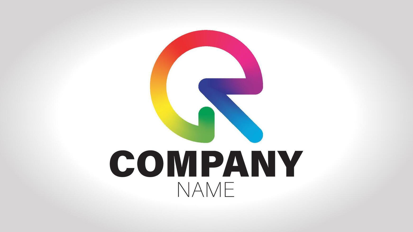 The letter r logo with rainbow colors vector